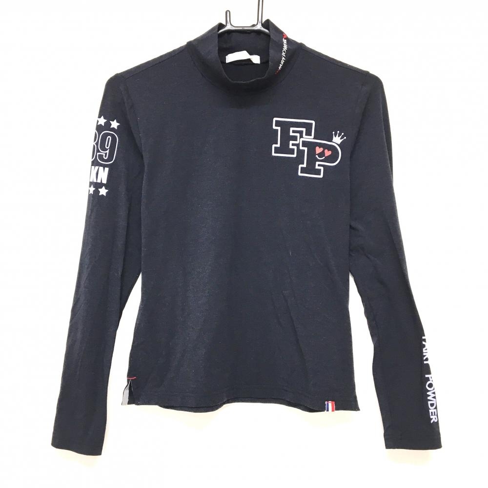 【超美品】フェアリーパウダー 長袖ハイネックシャツ ダークネイビー×ライトパープル  レディース 2(M) ゴルフウェア FAIRY POWDER
