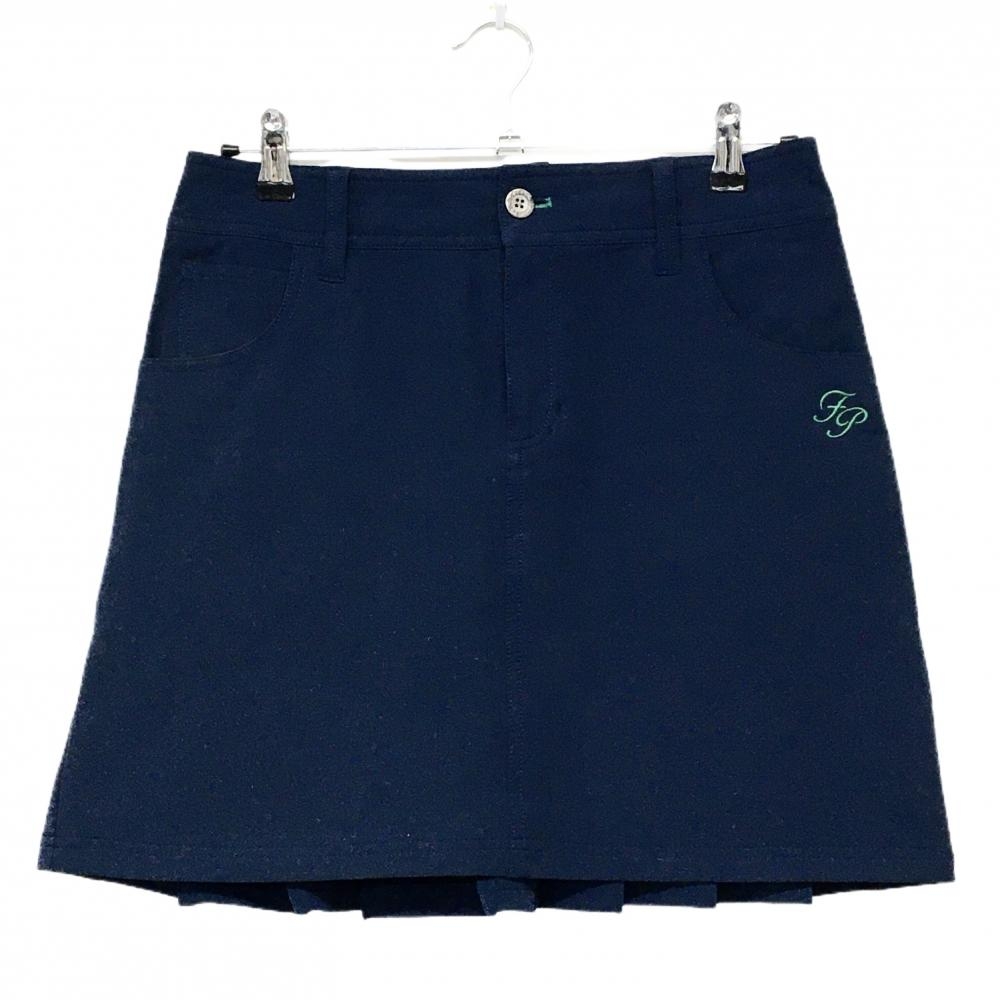 【美品】フェアリーパウダー スカート ネイビー 後裾プリーツ 裏微起毛 レディース 28 ゴルフウェア FAIRY POWDER