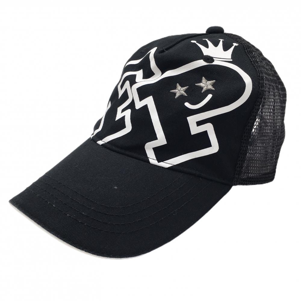 フェアリーパウダー メッシュキャップ 黒×白 ロゴプリント    ゴルフウェア FAIRY POWDER