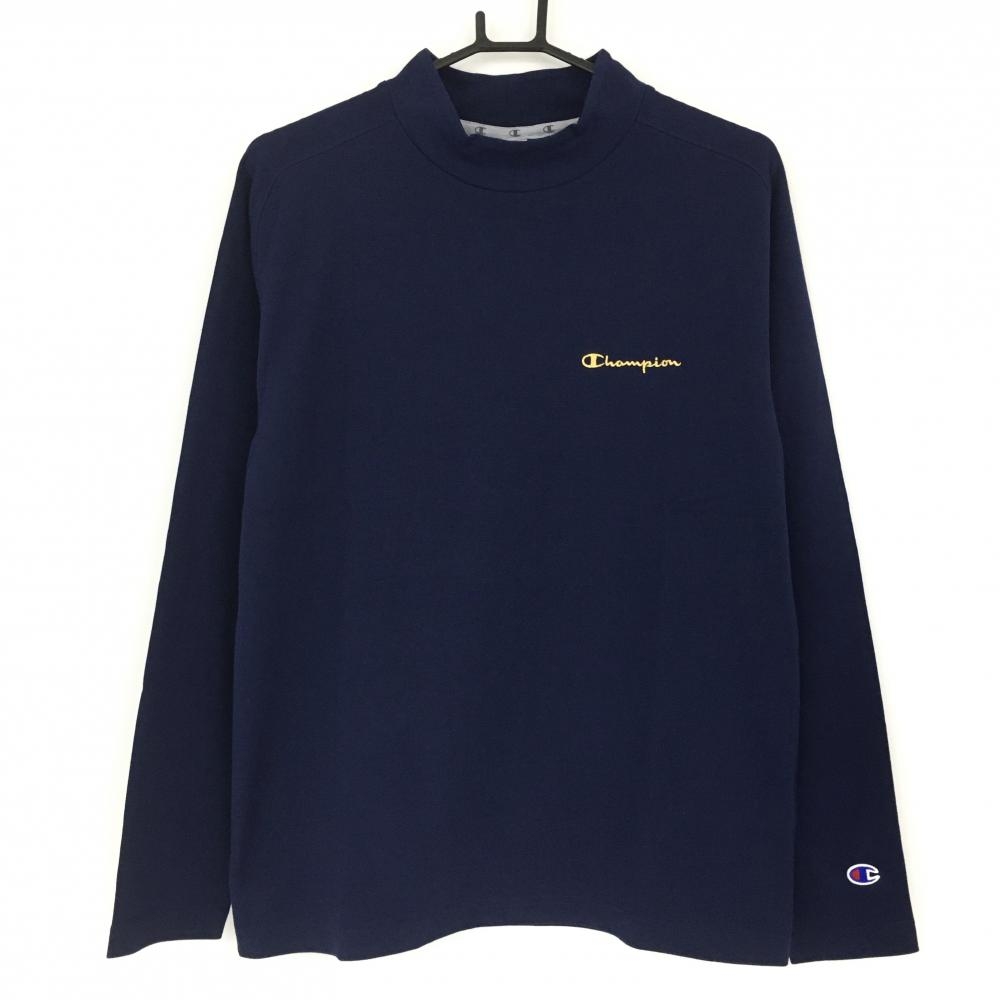 【新品】チャンピオン 長袖ハイネックシャツ ネイビー 速乾 抗菌防臭 メンズ L ゴルフウェア Champion