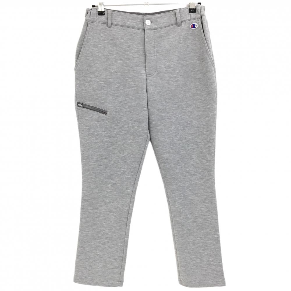 【美品】チャンピオン パンツ 杢グレー ロゴワッペン ウエストサイドゴム  メンズ M ゴルフウェア Champion