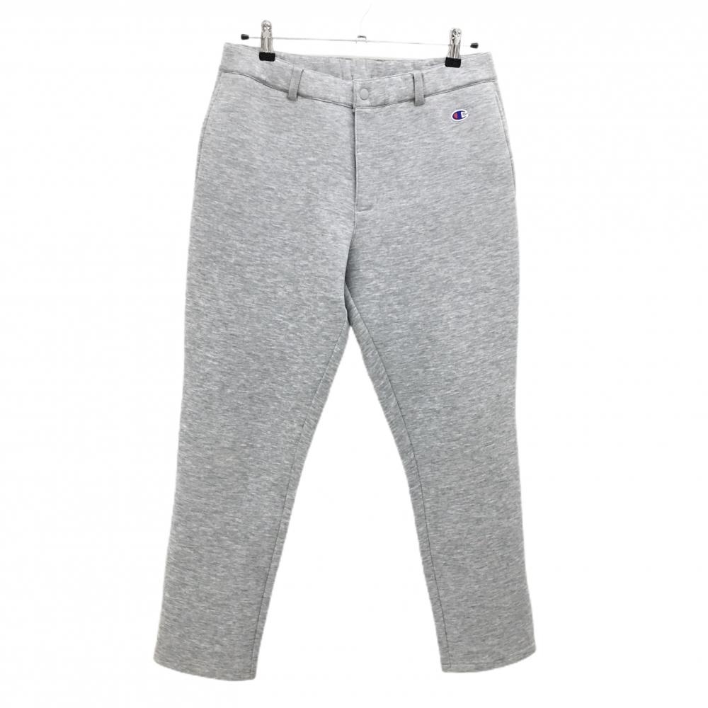 【美品】チャンピオン パンツ 杢グレー ストレッチ 裏微起毛 ダンボールニット  メンズ X-LARGE ゴルフウェア Champion