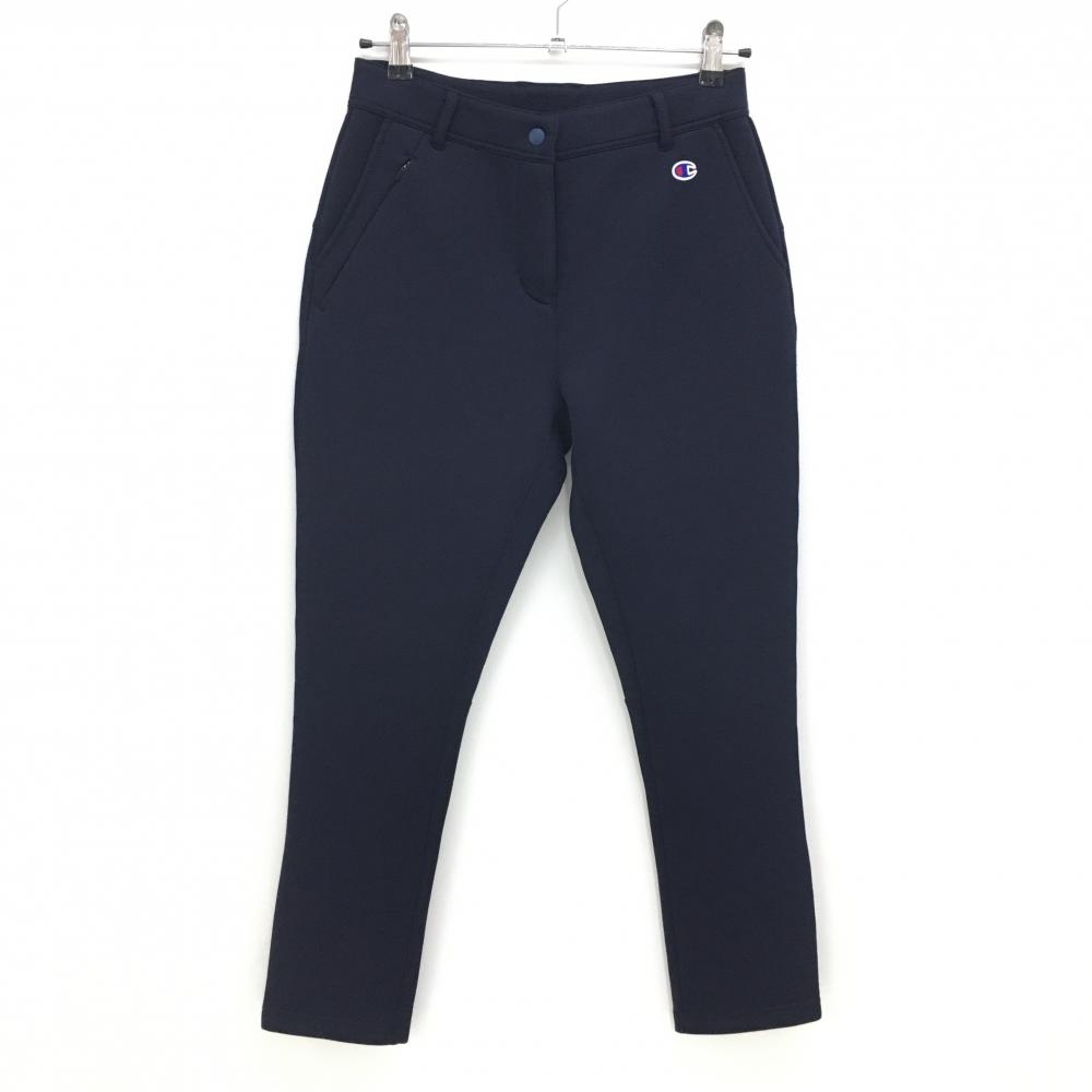 【美品】チャンピオン パンツ ネイビー ダンボールニット シンプル レディース LARGE ゴルフウェア Champion