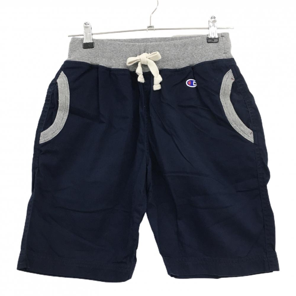 【美品】チャンピオン ハーフパンツ ネイビー×グレー ウエストゴム  レディース MEDIUM ゴルフウェア Champion