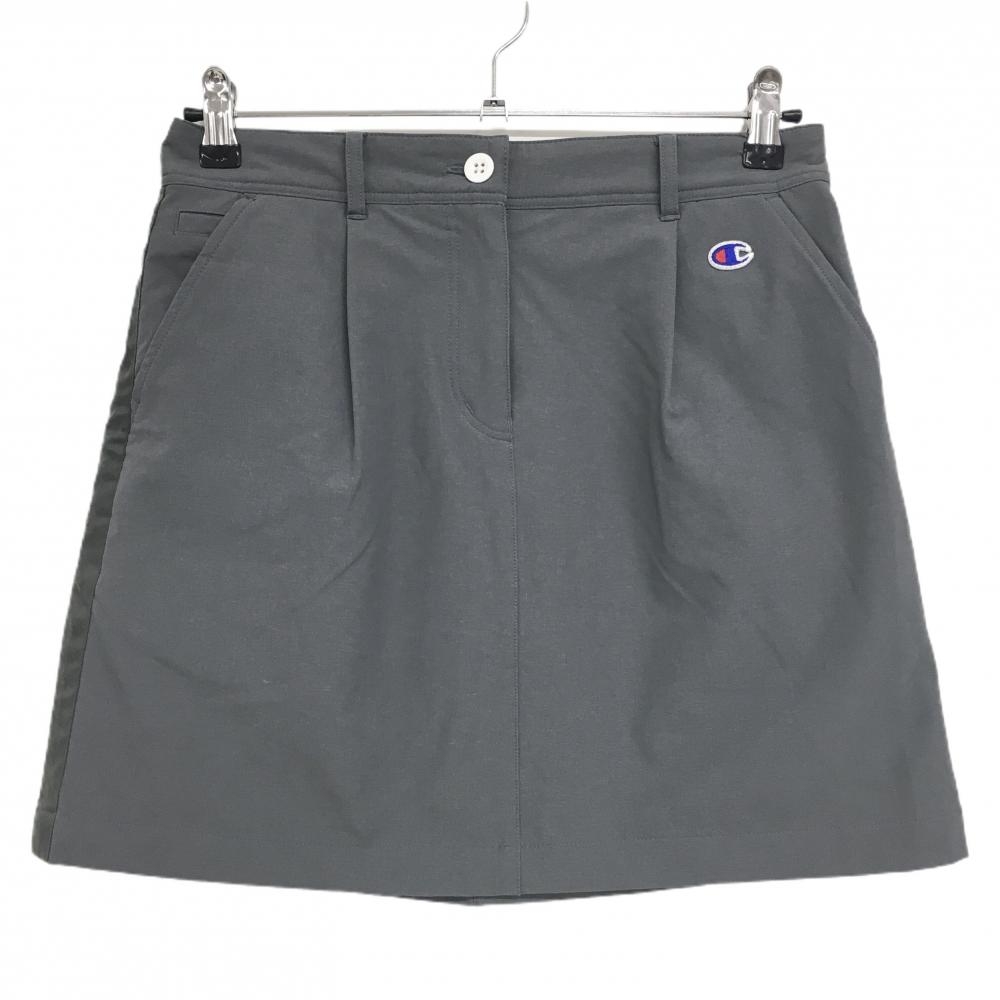 【美品】チャンピオン スカート グレー サイドライン 内側インナーパンツ  レディース LARGE ゴルフウェア Champion