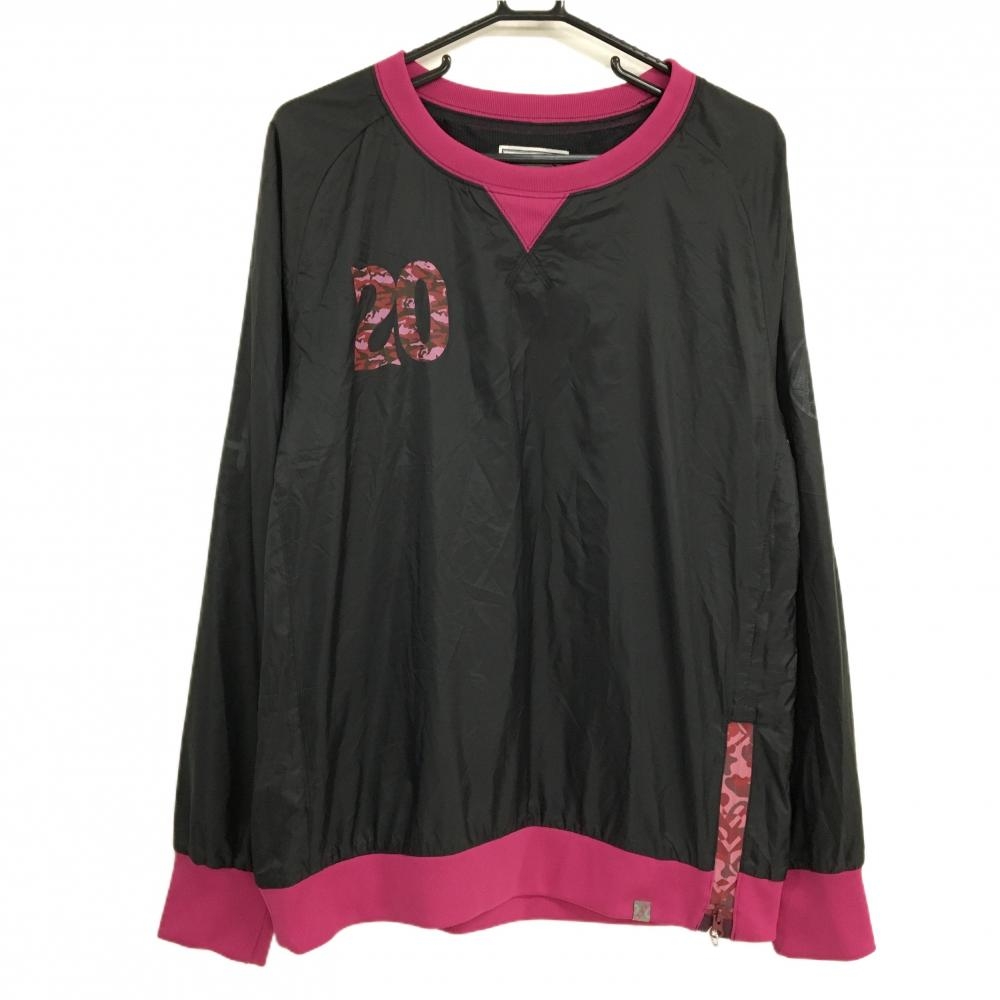 【未使用品】クランク スニード 黒×ピンク 一部迷彩 カモフラ 裏メッシュ ブルゾン メンズ O ゴルフウェア CLUNK