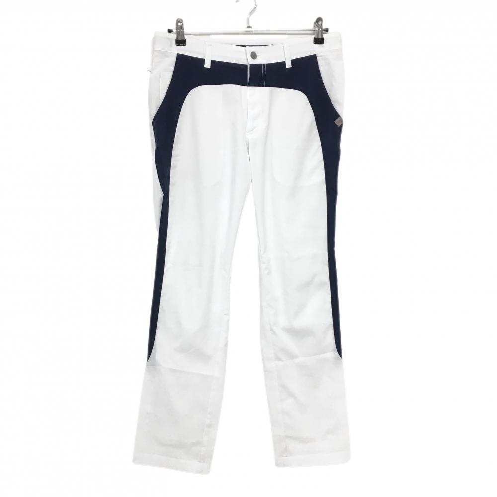 【美品】クランク パンツ 白×ネイビー メッシュ裏地 メンズ M ゴルフウェア CLUNK