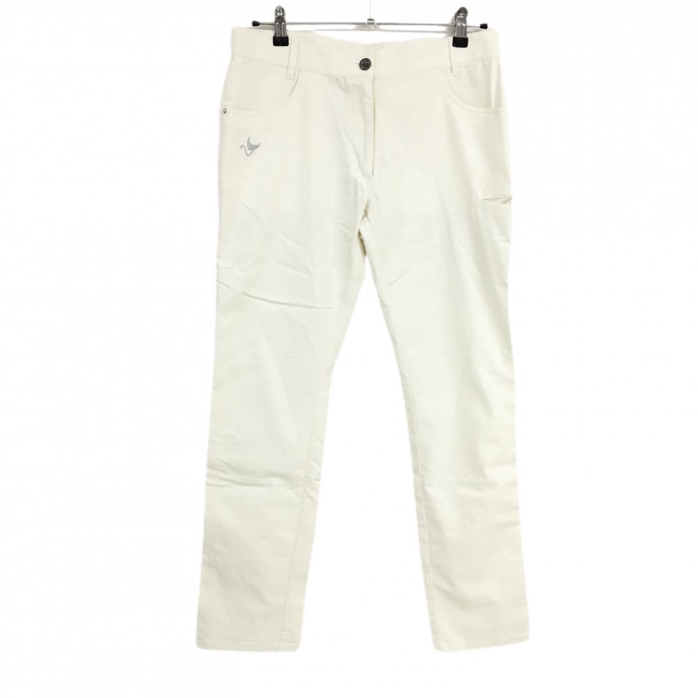 【超美品】クランク パンツ アイボリー シンプル シンプル ストレッチ レディース O ゴルフウェア CLUNK