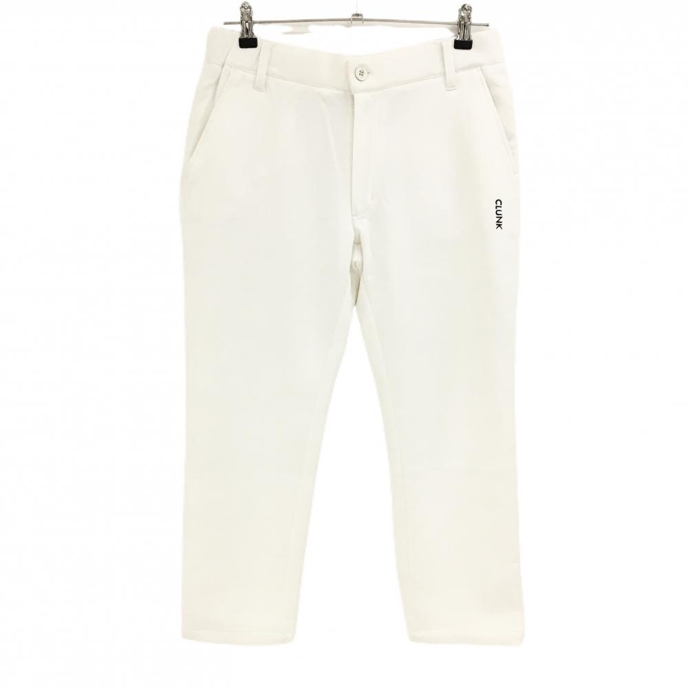 クランク パンツ 白 ロゴネイビー  レディース XL ゴルフウェア CLUNK