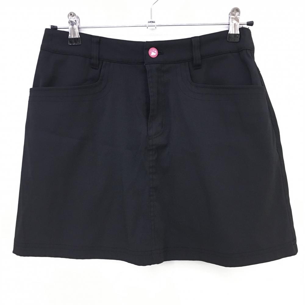 【美品】クランク スカート 黒 ×ピンク ストレッチ レディース S ゴルフウェア CLUNK