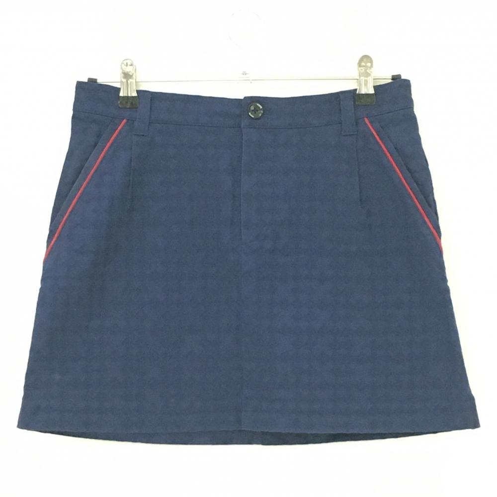 クランク スカート ネイビー ブロック織生地 レディース M ゴルフウェア CLUNK