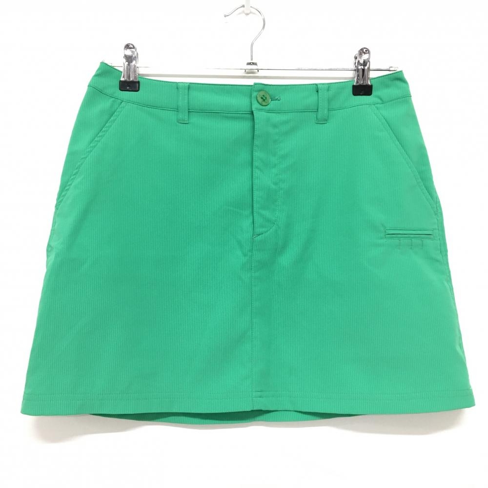 【超美品】クランク スカート グリーン ティー装着可 地模様 レディース L ゴルフウェア CLUNK