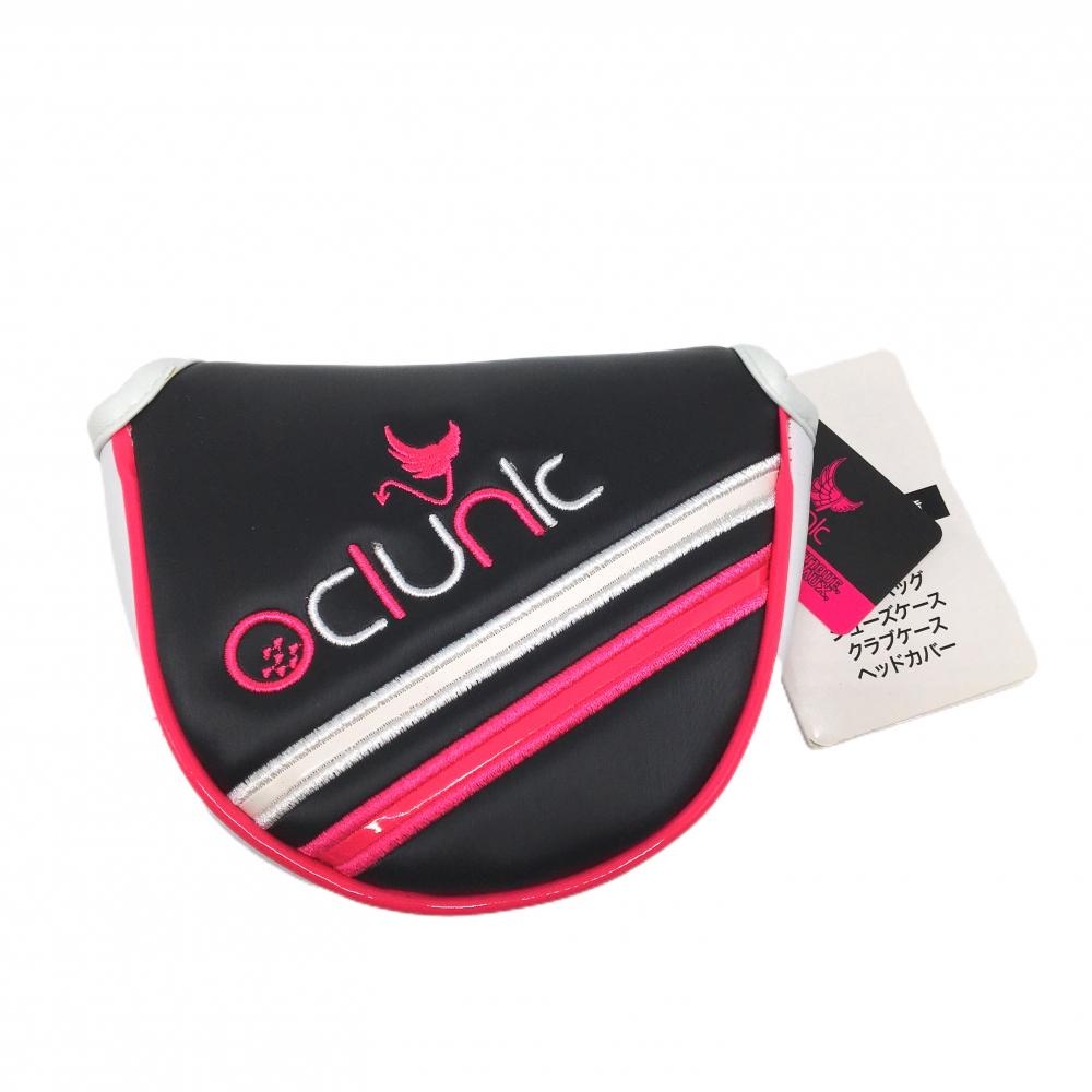 【新品】クランク パターカバー 黒×ピンク マレット型 ロゴ刺しゅう ゴルフ CLUNK