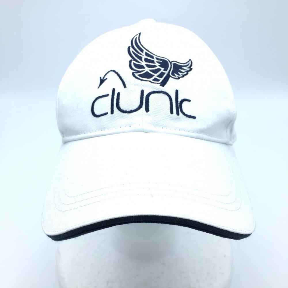 【美品】CLUNK クランク キャップ 白×ネイビー ロゴ刺しゅう F ゴルフウェア