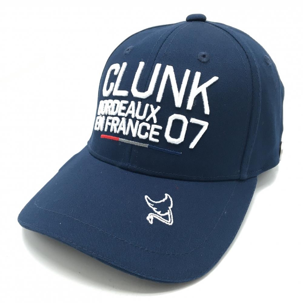 【新品】クランク キャップ ネイビー×白 吸汗速乾 接触冷感 FREE   ゴルフウェア CLUNK