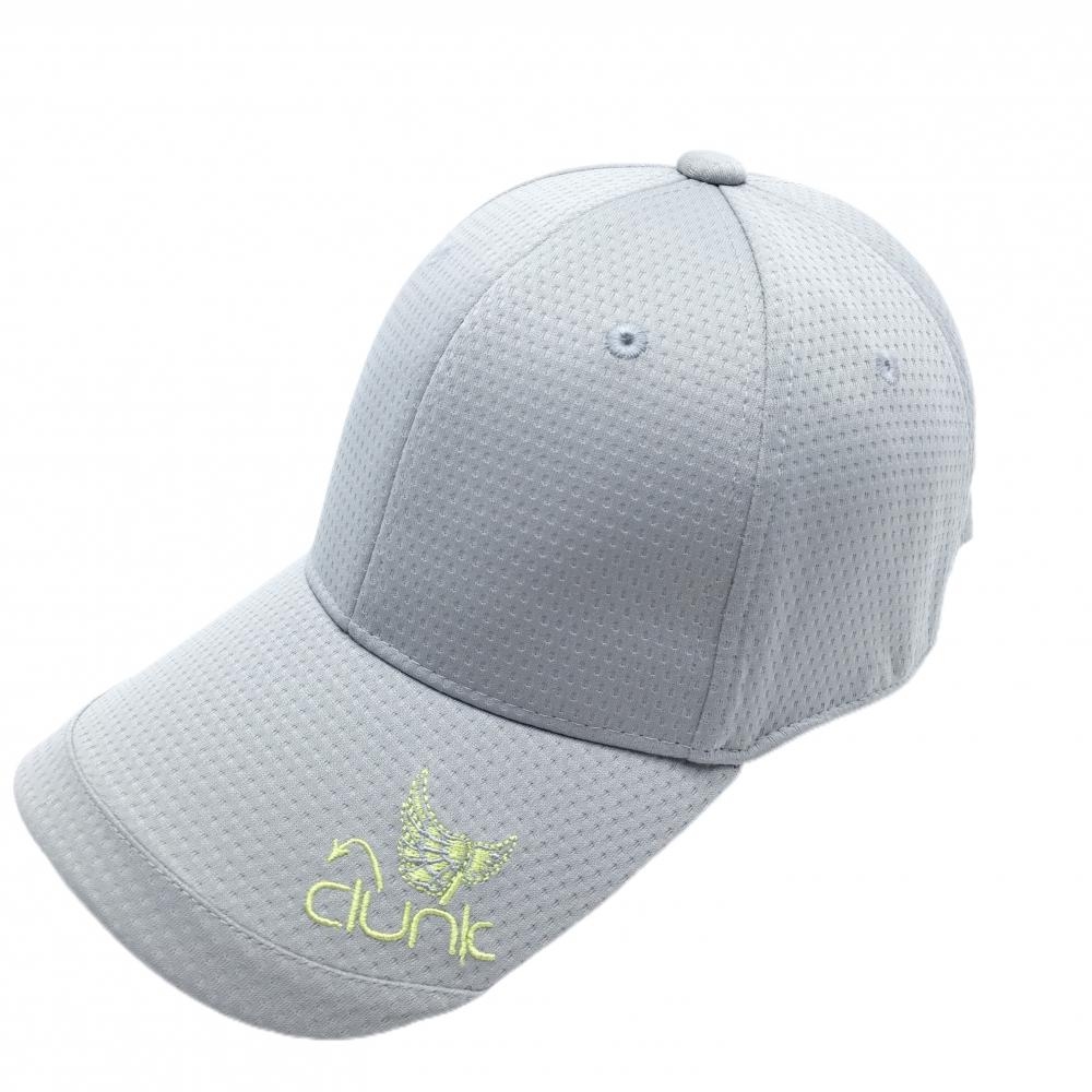 【美品】クランク キャップ グレー ロゴ 額薄汚れ F   ゴルフウェア CLUNK