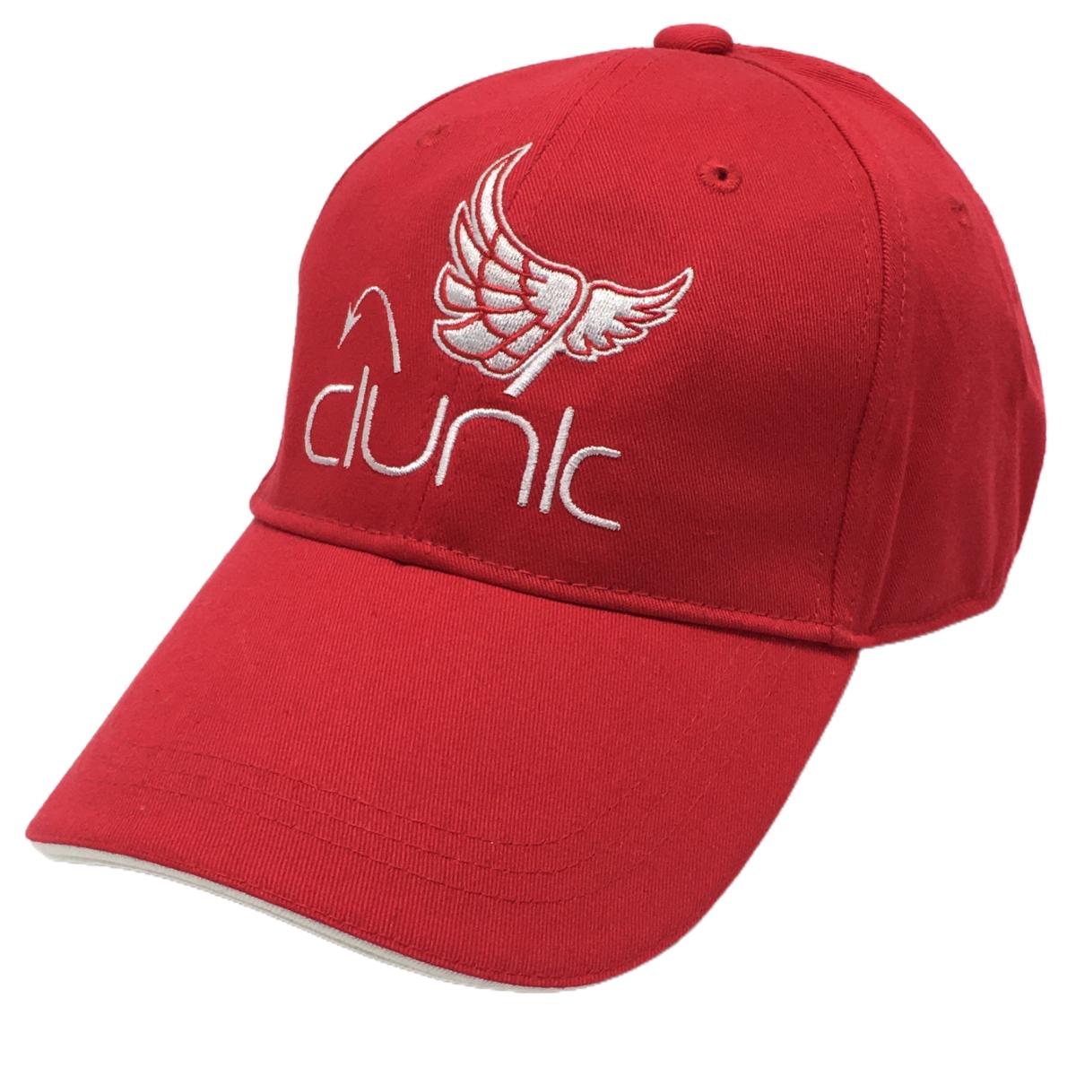 【美品】クランク キャップ レッド×白 ロゴ刺しゅう F   ゴルフウェア CLUNK