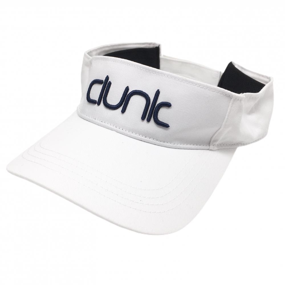 【新品】クランク サンバイザー 白×ネイビー 立体ロゴ 吸汗速乾 FREE   ゴルフウェア CLUNK