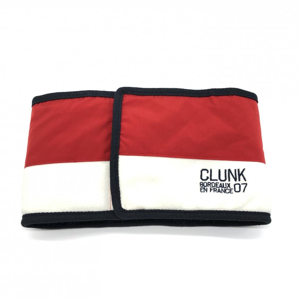 【超美品】CLUNK クランク ネックウォーマー レッド×白 裏ボア トリコロール FREE ゴルフウェア