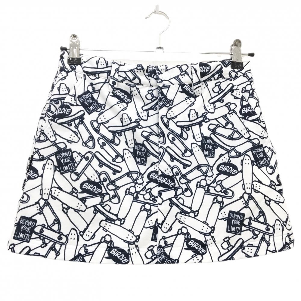 ジャックバニー スカート 白×ネイビー スケボー総柄 内側インナーパンツ  ジュニア・キッズ 150 ゴルフウェア Jack Bunny