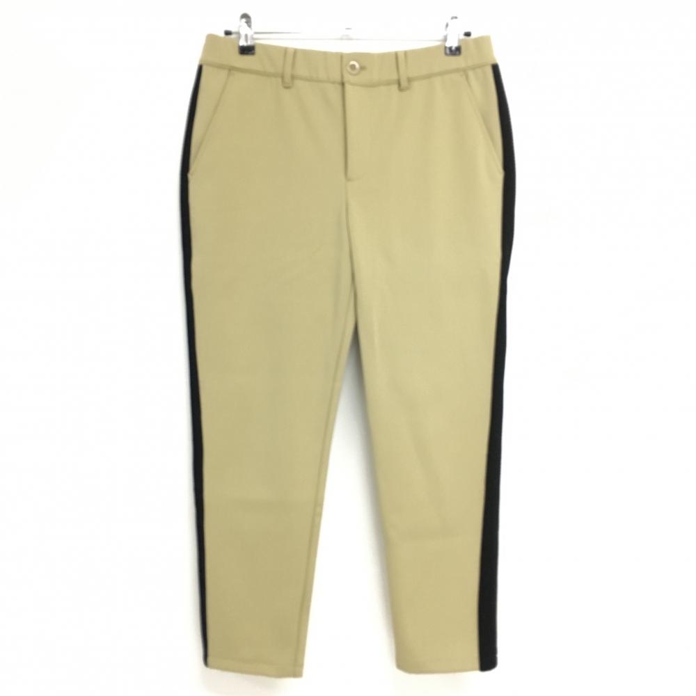 【新品】ムータマリン ナイロンパンツ ベージュ×黒 サイド黒ライン メンズ 6(L) ゴルフウェア muta