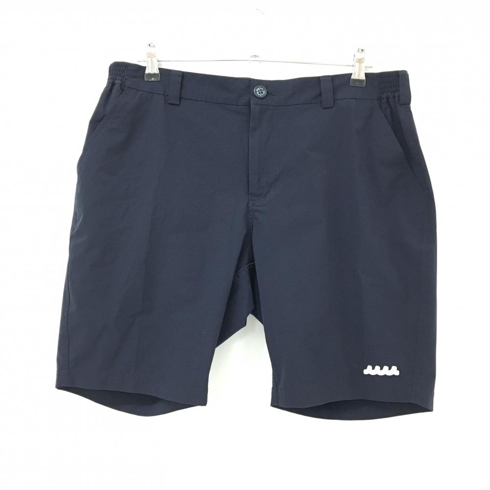 ムータマリン ハーフパンツ ネイビー ロゴ白 ストレッチ メンズ 7(XL) ゴルフウェア muta