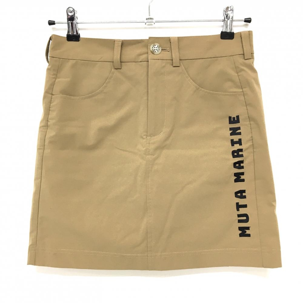 【超美品】ムータ スカート ライトブラウン 内側インナーパンツ ロゴ刺しゅう レディース 1(S) ゴルフウェア 2024年モデル muta