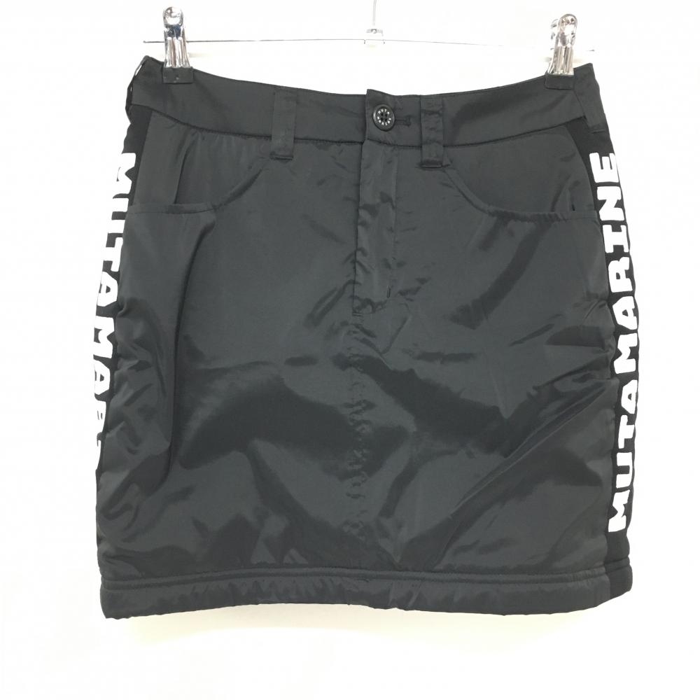 【超美品】ムータマリン 中綿スカート 黒×白 サイドロゴ刺しゅう 内側インナーパンツ レディース 3(L) ゴルフウェア 2024年モデル muta