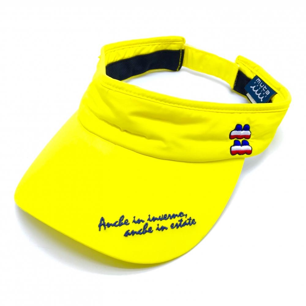 ムータマリン サンバイザー イエロー ロゴ 57-59cm   ゴルフウェア muta