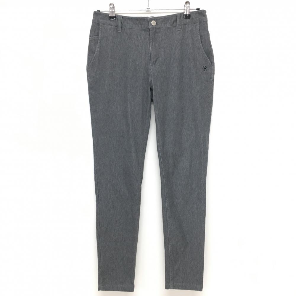 【美品】ピン パンツ 杢グレー 無地 ポケット口ロゴ刺しゅう  レディース L ゴルフウェア 2023年モデル PING