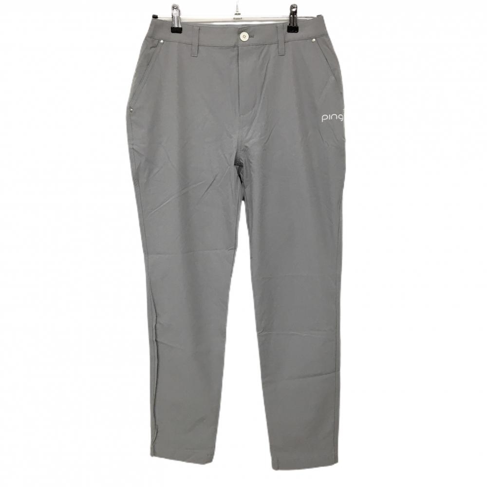 【超美品】ピン パンツ グレー ロゴ白 ストレッチ  レディース L ゴルフウェア 2025年モデル PING