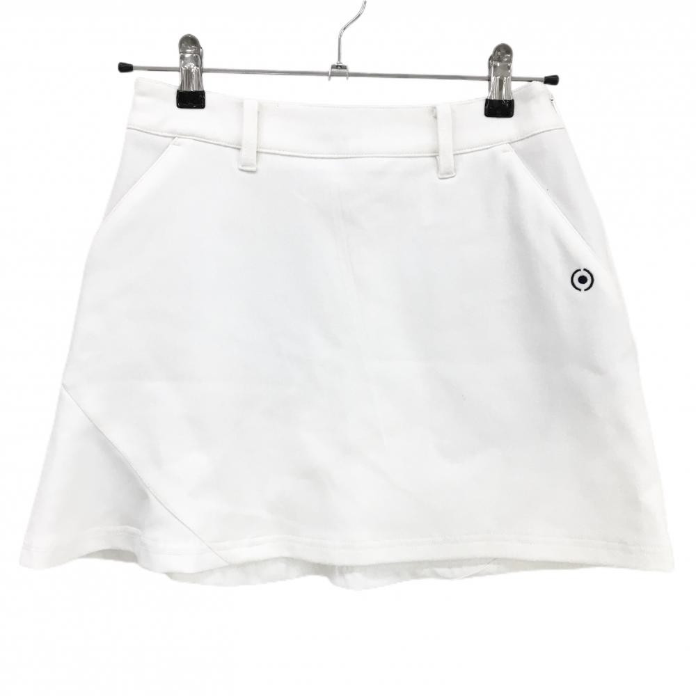 【美品】ピン スカート 白 裾一部異素材 ストレッチ レディース SS ゴルフウェア PING