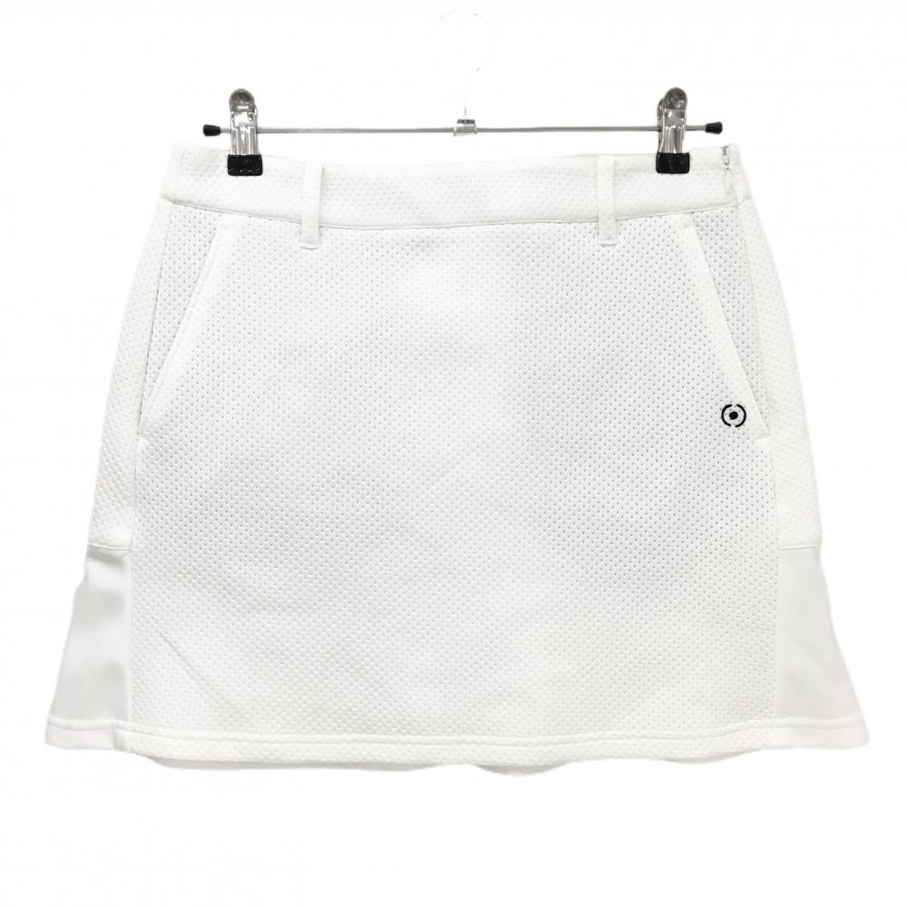 ピン スカート 白 メッシュ調 ロゴ刺しゅう レディース L ゴルフウェア PING