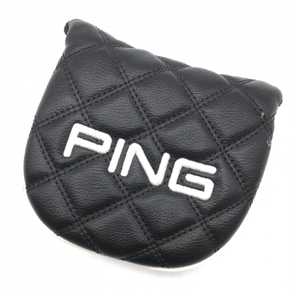 ピン パターカバー 黒×白 キルティング マレット型ゴルフ PING