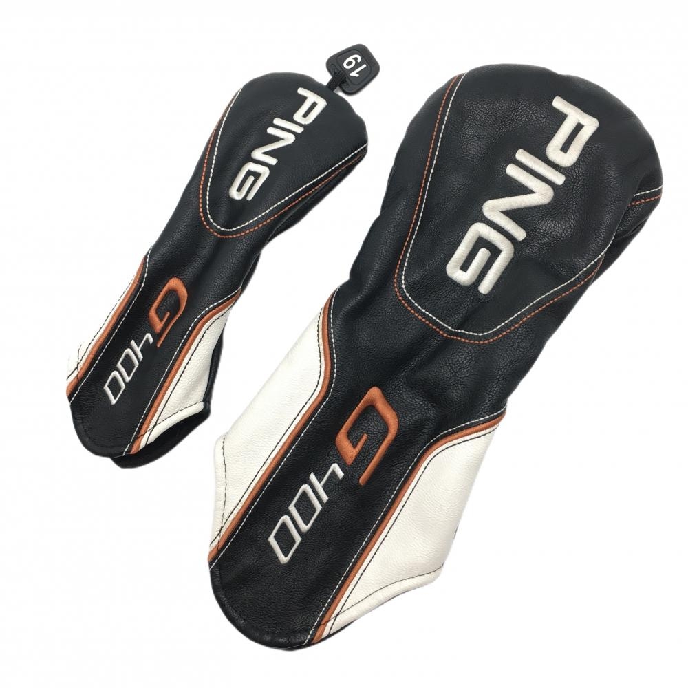 【美品】ピン ヘッドカバー2点セット(DR UT) 黒×白 G400  ゴルフ PING