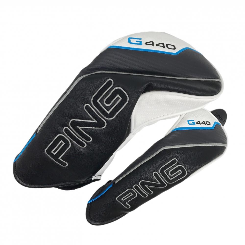 【美品】ピン ヘッドカバー2点セット(DR UT) 黒×白 G440 ゴルフ PING