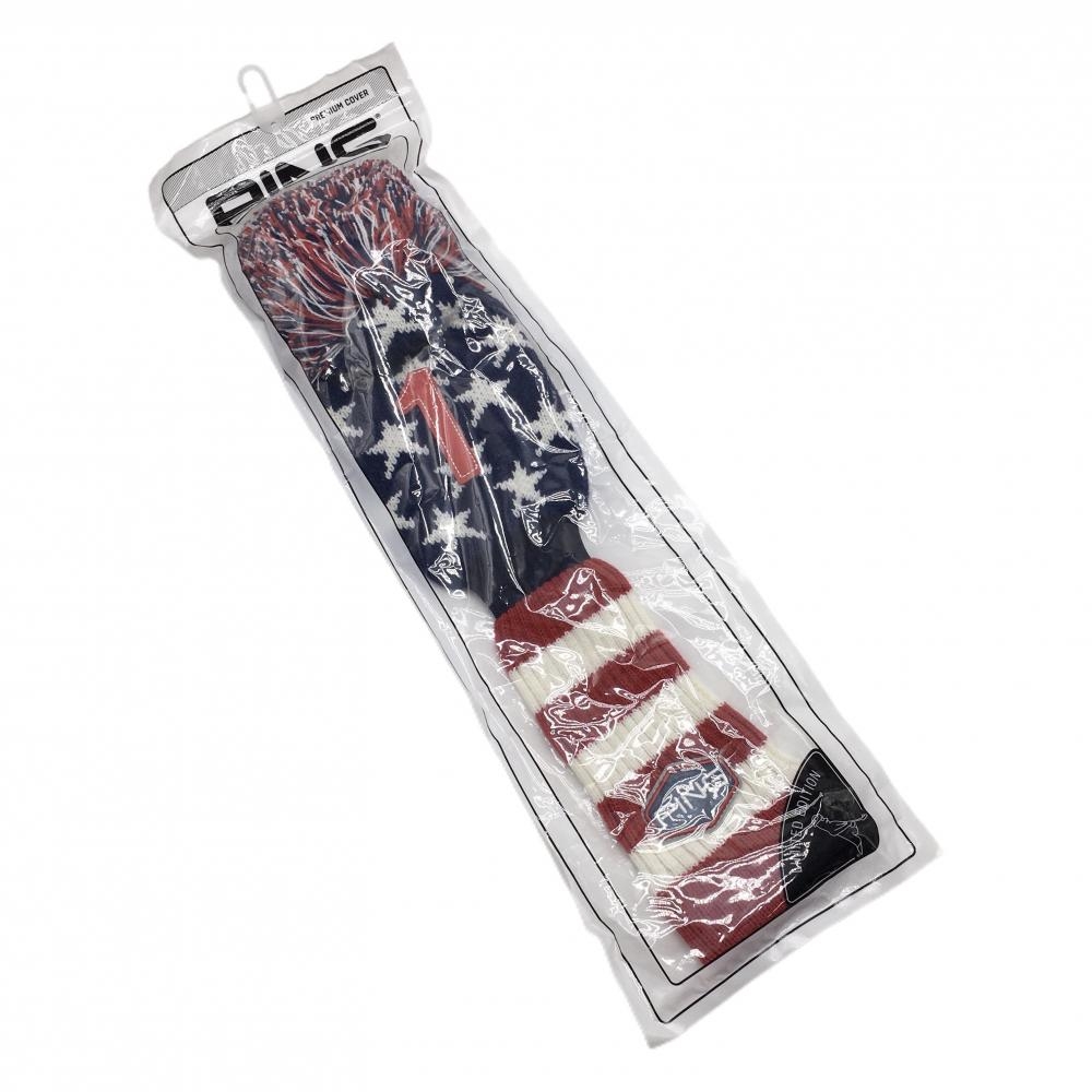 【新品】ピン ヘッドカバー(DR) ネイビー×レッド ボンボン付き DR ゴルフ PING