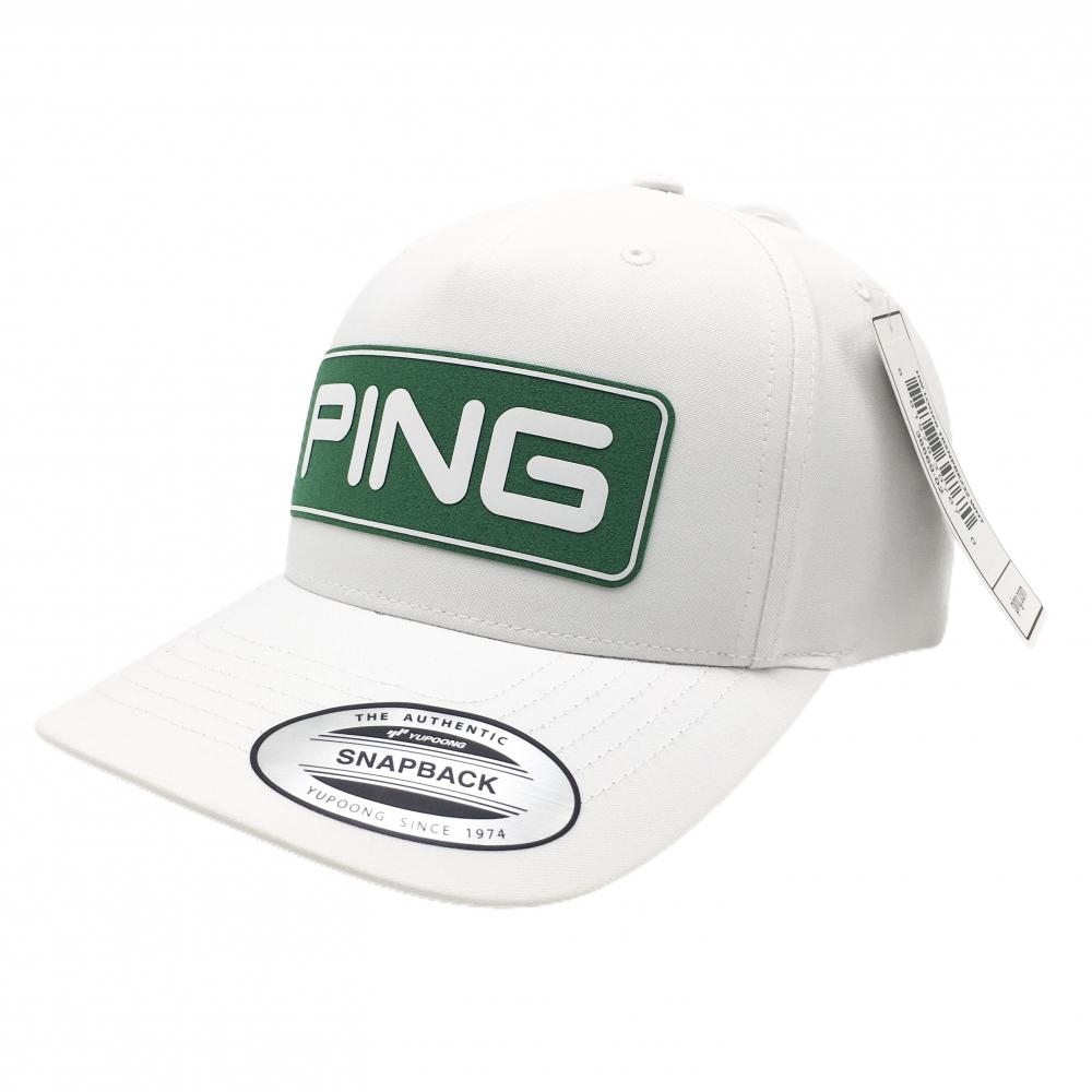 【新品】ピン キャップ 白×グリーン ビッグロゴ   ゴルフウェア PING