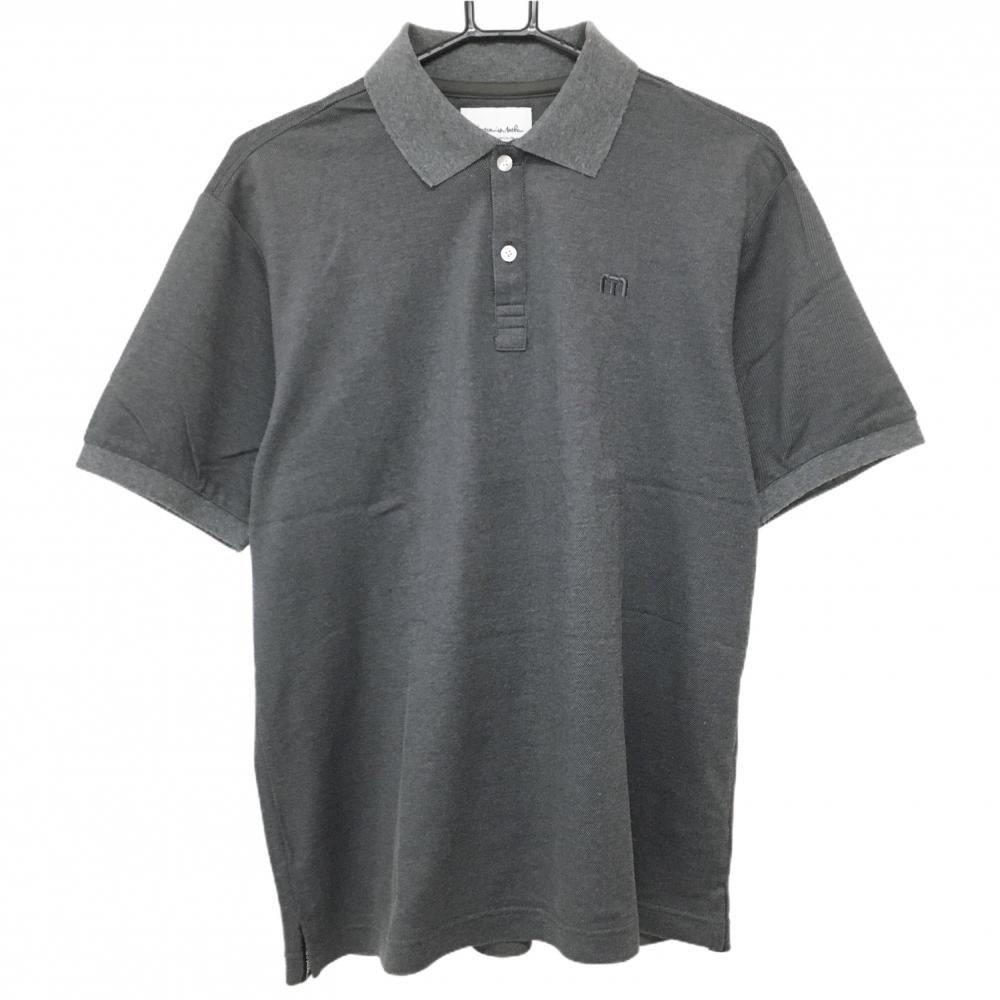 【美品】トラヴィスマシュー 半袖ポロシャツ グレー ロゴ刺しゅう メンズ XL ゴルフウェア TravisMathew