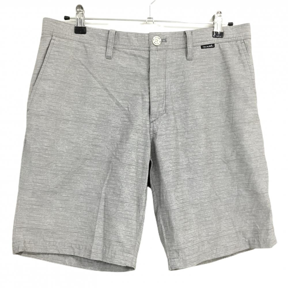 【美品】トラヴィスマシュー ハーフパンツ グレー ボーダー風 メンズ L ゴルフウェア TravisMathew