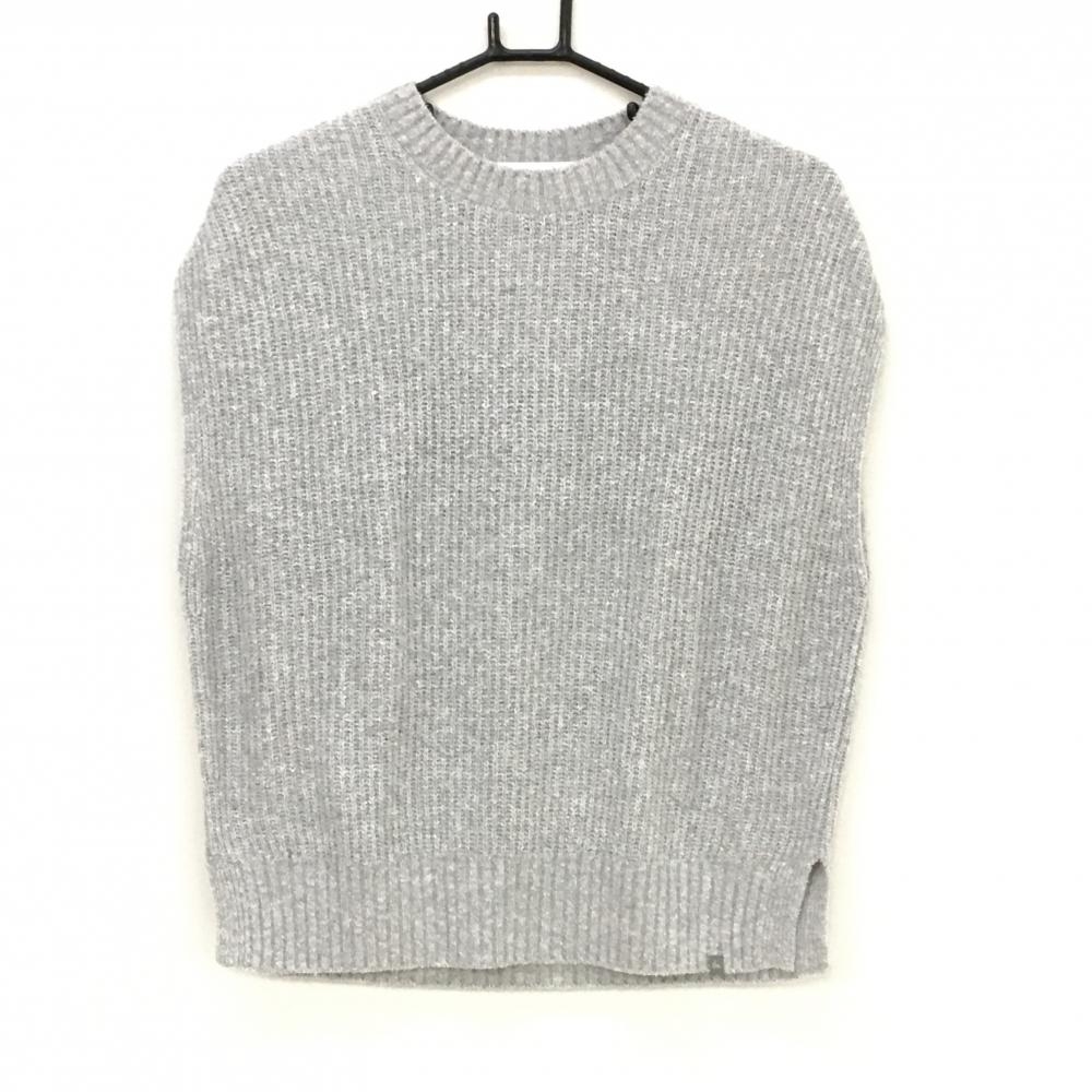 【美品】トラヴィスマシュー ニットベスト グレー コットン混 レディース OS ゴルフウェア TravisMathew