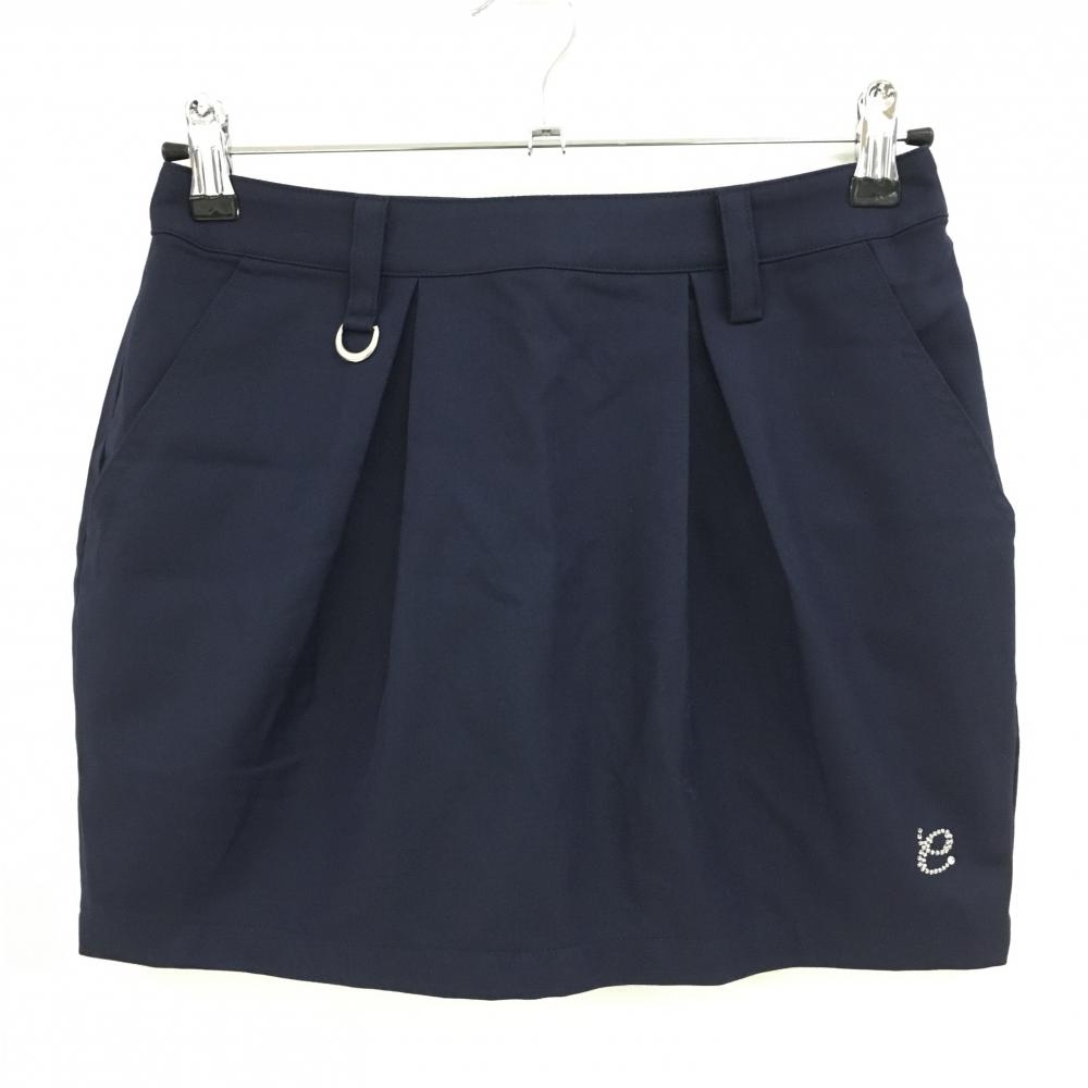 【超美品】エフィカス スカート ネイビー 無地 レディース S ゴルフウェア efficace
