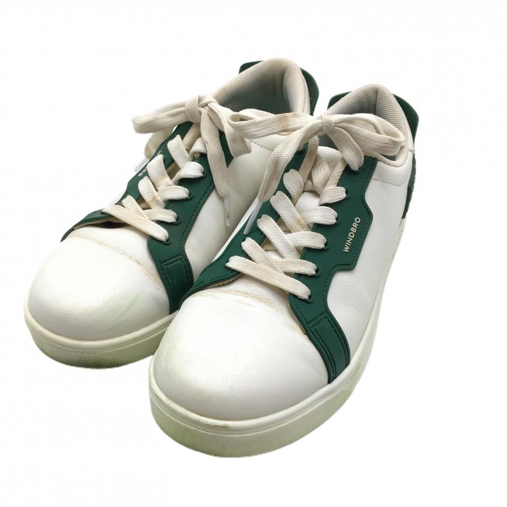 エフィカス ゴルフシューズ 白×グリーン WINDBRO W-12 スパイクレス  レディース 24.0 ゴルフウェア efficace