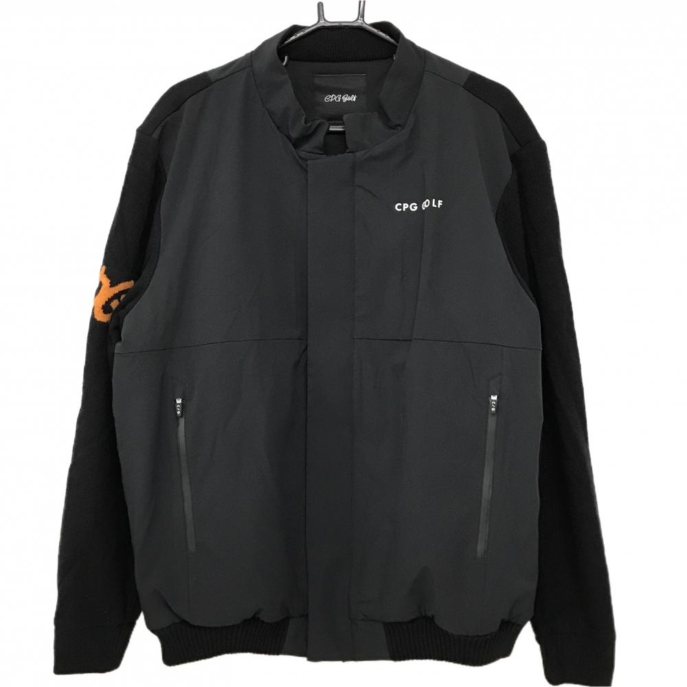 【超美品】CPG 中綿ニットジャケット 黒×オレンジ 身頃中綿 ウール混  メンズ 4(XL) ゴルフウェア 2025年モデル CPG
