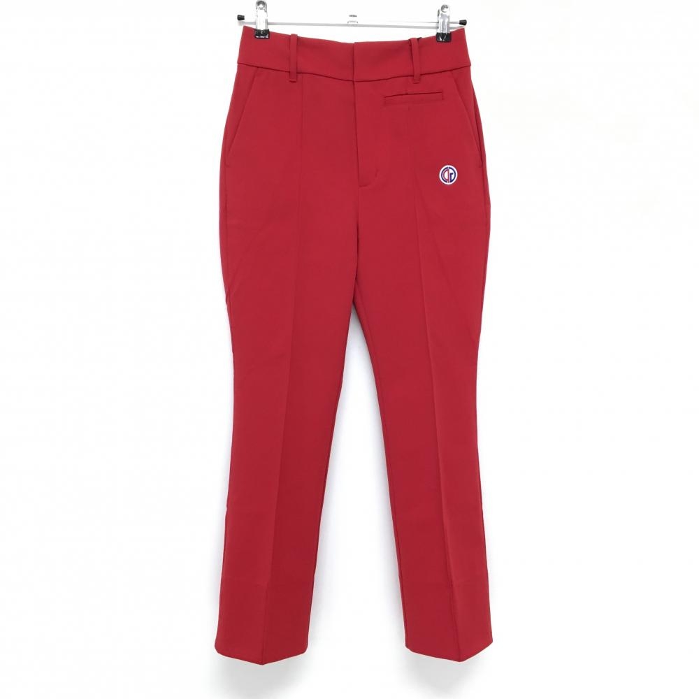 【新品】CPG パンツ レッド ロゴワッペン ストレッチ レディース 3(L) ゴルフウェア CPG