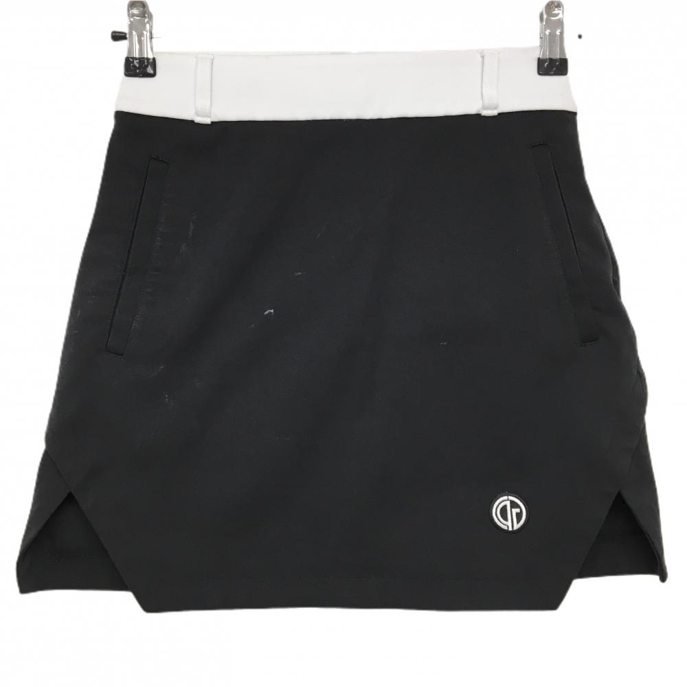 CPG スカート 黒×白 裾ロゴ ストレッチ レディース 1(S) ゴルフウェア CPG