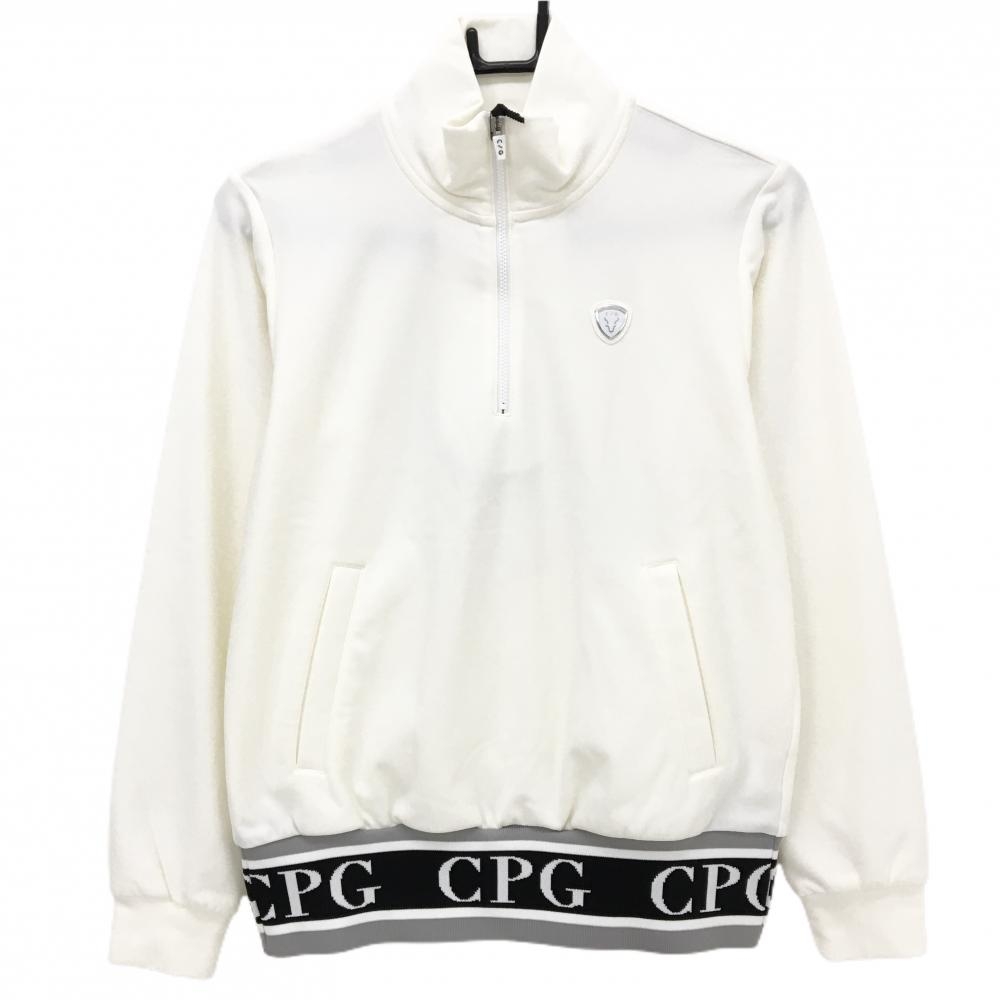 【新品】CPG ハイネックトレーナー アイボリー×グレー 裏起毛  レディース 1(S) ゴルフウェア 2024年モデル CPG