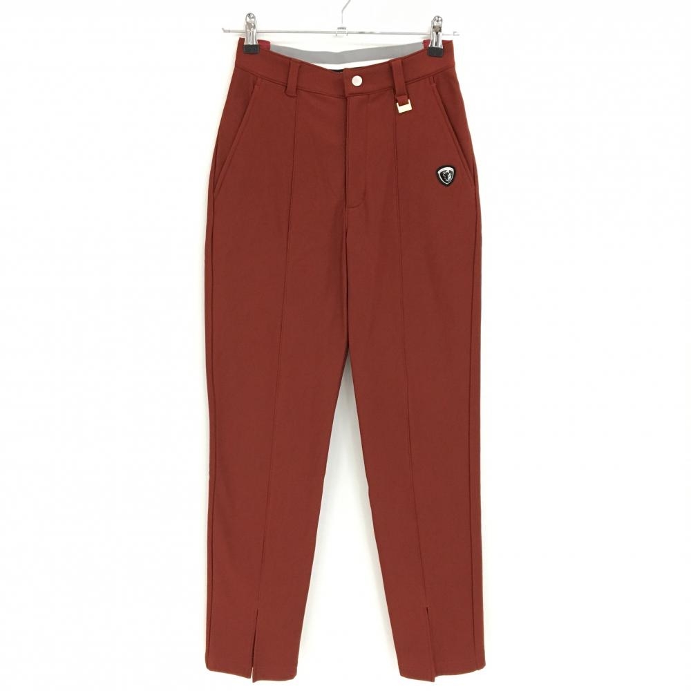 【新品】CPG パンツ レッドブラウン 立体ロゴ ウエスト後ろゴム 裏微起毛 レディース 2(M) ゴルフウェア 2024年モデル CPG