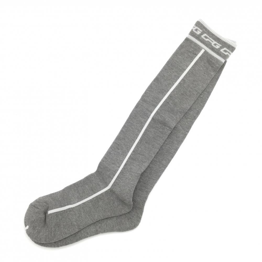 【未使用品】CPG ハイソックス グレー×白 ロゴ レディース  ゴルフウェア CPG