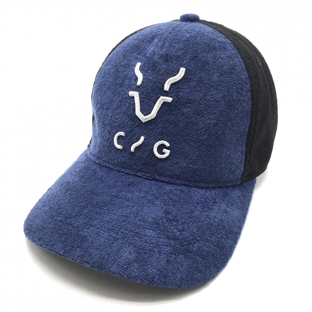 【美品】CPG キャップ ネイビー ロゴ刺しゅう 一部パイル地   ゴルフウェア 2024年モデル CPG